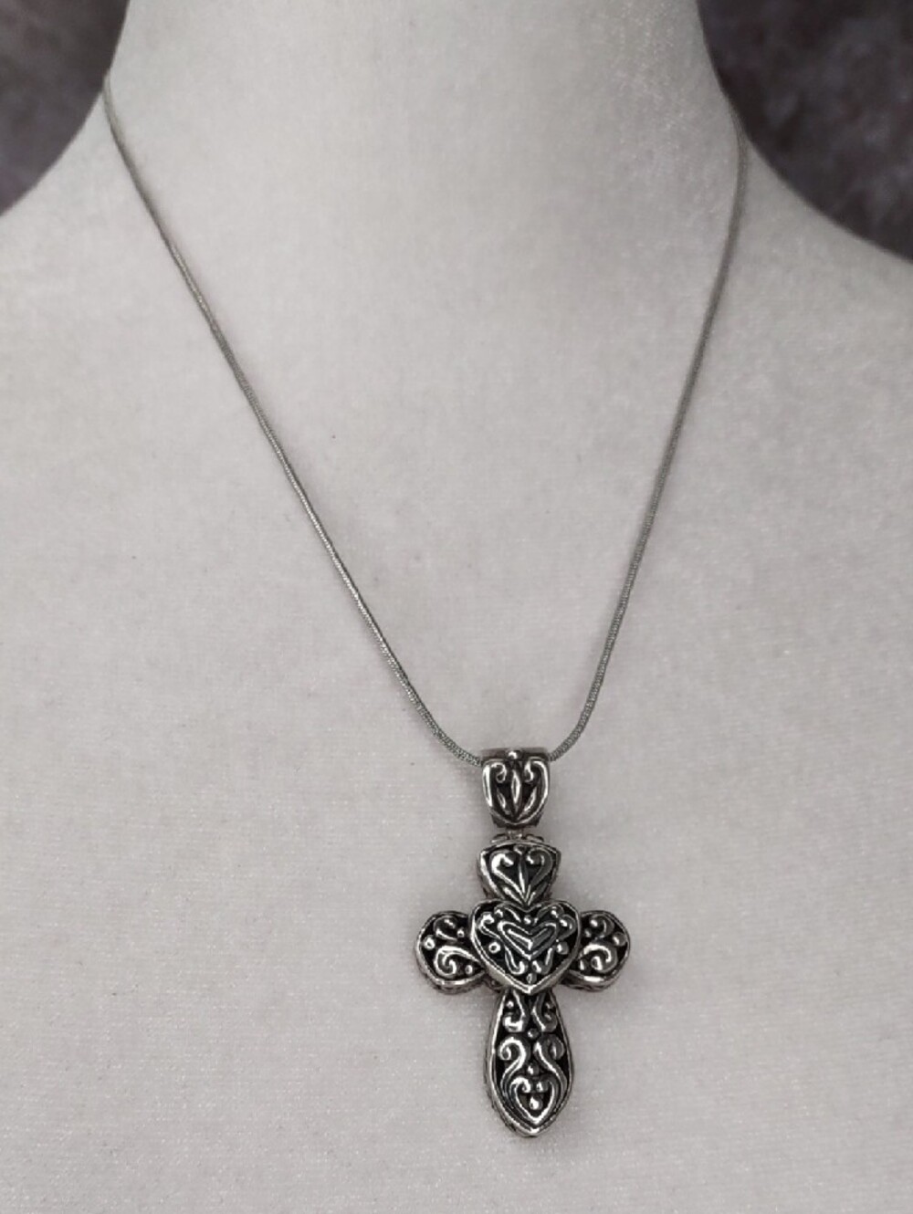 Studio Barse Sterling Silver Heart Cross Pendant